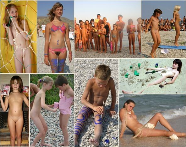 Pure nudism photo - Young child gets painted